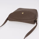 CELINE Macadam Shoulder Bag Leather Brown Gold Auth 189957-7