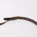 CELINE Macadam Shoulder Bag Leather Brown Gold Auth 189957-9