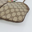 GUCCI GG Supreme Web Sherry Line Bag PVC Beige Gold 904 02 047 Auth 189958-14