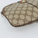 GUCCI GG Supreme Web Sherry Line Bag PVC Beige Gold 904 02 047 Auth 189958-15