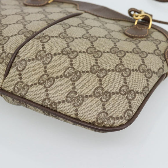 GUCCI GG Supreme Web Sherry Line Bag PVC Beige Gold 904 02 047 Auth 189958