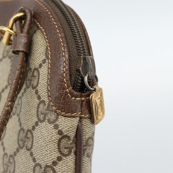 GUCCI GG Supreme Web Sherry Line Bag PVC Beige Gold 904 02 047 Auth 189958