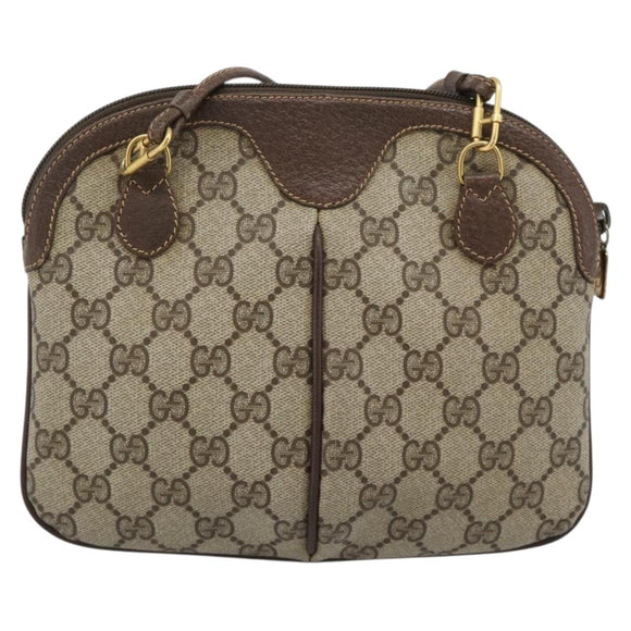 GUCCI GG Supreme Web Sherry Line Bag PVC Beige Gold 904 02 047 Auth 189958
