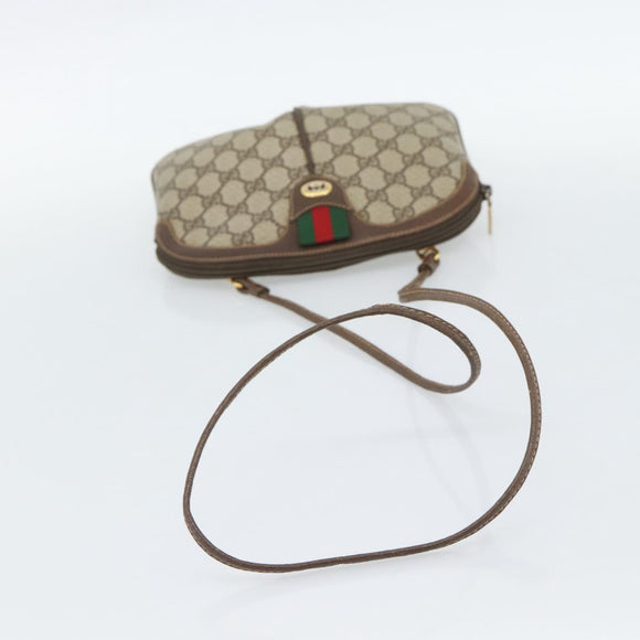 GUCCI GG Supreme Web Sherry Line Bag PVC Beige Gold 904 02 047 Auth 189958