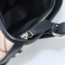 BURBERRY Nova Check Tote Bag Canvas Beige Silver Auth 189960A-20
