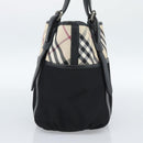 BURBERRY Nova Check Tote Bag Canvas Beige Silver Auth 189960A-3
