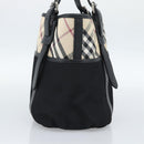 BURBERRY Nova Check Tote Bag Canvas Beige Silver Auth 189960A-4