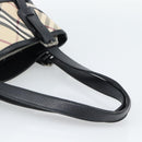 BURBERRY Nova Check Tote Bag Canvas Beige Silver Auth 189960A-7
