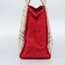 BURBERRY Nova Check Hand Bag Canvas Beige Silver Auth 189961A-4