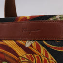 Salvatore Ferragamo Tote Bag PVC Canvas Multicolor Gold Auth 189962A-18