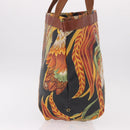 Salvatore Ferragamo Tote Bag PVC Canvas Multicolor Gold Auth 189962A-4
