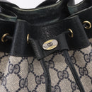 GUCCI GG Supreme Sherry Line Shoulder Bag PVC Navy Gold 41 02 034 Auth 189963-17