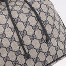 GUCCI GG Supreme Sherry Line Shoulder Bag PVC Navy Gold 41 02 034 Auth 189963-18