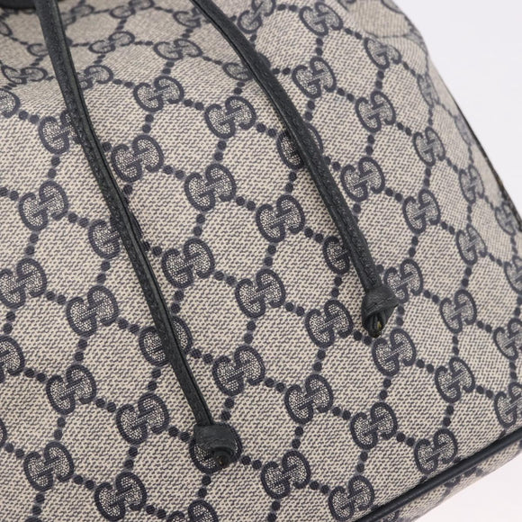 GUCCI GG Supreme Sherry Line Shoulder Bag PVC Navy Gold 41 02 034 Auth 189963