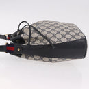 GUCCI GG Supreme Sherry Line Shoulder Bag PVC Navy Gold 41 02 034 Auth 189963-4