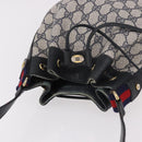 GUCCI GG Supreme Sherry Line Shoulder Bag PVC Navy Gold 41 02 034 Auth 189963-6