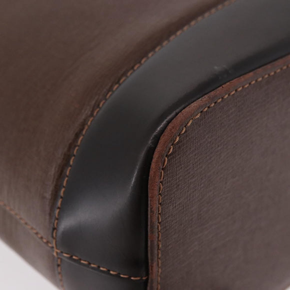 BURBERRY Schoudertas Leer Bruin Goud Auth 189965