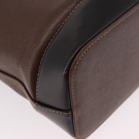 BURBERRY Schoudertas Leer Bruin Goud Auth 189965