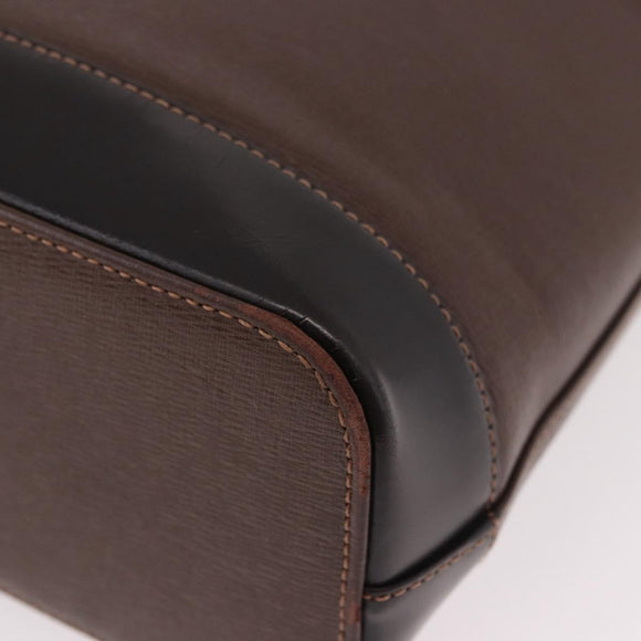 BURBERRY Schoudertas Leer Bruin Goud Auth 189965