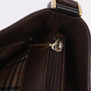 BURBERRY Schoudertas Leer Bruin Goud Auth 189965-11