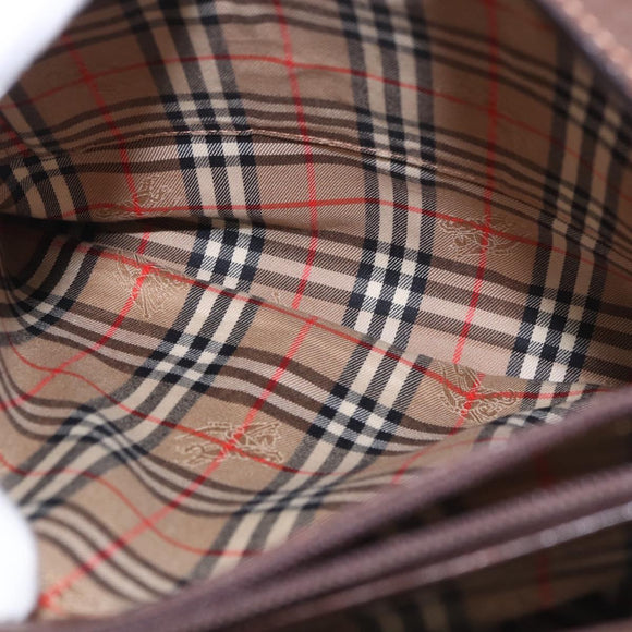 BURBERRY Schoudertas Leer Bruin Goud Auth 189965