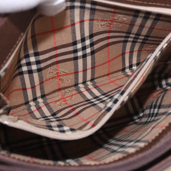 BURBERRY Schoudertas Leer Bruin Goud Auth 189965