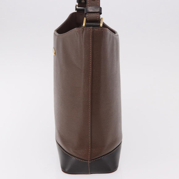 BURBERRY Schoudertas Leer Bruin Goud Auth 189965