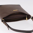 BURBERRY Schoudertas Leer Bruin Goud Auth 189965-6