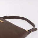 BURBERRY Schoudertas Leer Bruin Goud Auth 189965-8