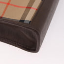 Burberrys Nova Check Clutch Bag Canvas Beige Gold Auth 189966-15