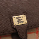 Burberrys Nova Check Clutch Bag Canvas Beige Gold Auth 189966-8