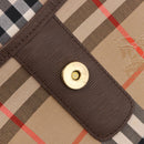 Burberrys Nova Check Clutch Bag Canvas Beige Gold Auth 189966-10