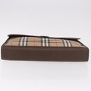 Burberrys Nova Check Clutch Bag Canvas Beige Gold Auth 189966-6