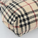 BURBERRY Nova Check Hand Bag Canvas Beige Gold Auth 189967-16