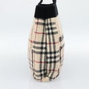 BURBERRY Nova Check Hand Bag Canvas Beige Gold Auth 189967-3
