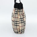 BURBERRY Nova Check Hand Bag Canvas Beige Gold Auth 189967-4