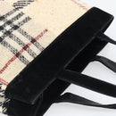 BURBERRY Nova Check Hand Bag Canvas Beige Gold Auth 189967-6
