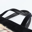 BURBERRY Nova Check Hand Bag Canvas Beige Gold Auth 189967-8