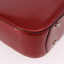 CELINE Star Ball Shoulder Bag Patent Leather Red Gold Auth 189968A-16