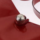 CELINE Star Ball Shoulder Bag Patent Leather Red Gold Auth 189968A-9