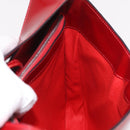 CELINE Star Ball Shoulder Bag Patent Leather Red Gold Auth 189968A-20