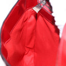 CELINE Star Ball Shoulder Bag Patent Leather Red Gold Auth 189968A-21