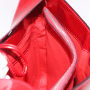 CELINE Star Ball Shoulder Bag Patent Leather Red Gold Auth 189968A-23