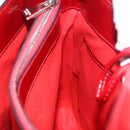 CELINE Star Ball Shoulder Bag Patent Leather Red Gold Auth 189968A-24