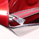 CELINE Star Ball Shoulder Bag Patent Leather Red Gold Auth 189968A-25