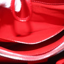 CELINE Star Ball Shoulder Bag Patent Leather Red Gold Auth 189968A-27