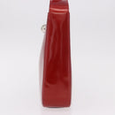 CELINE Star Ball Shoulder Bag Patent Leather Red Gold Auth 189968A-3