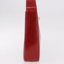 CELINE Star Ball Shoulder Bag Patent Leather Red Gold Auth 189968A-4