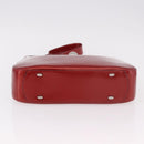 CELINE Star Ball Shoulder Bag Patent Leather Red Gold Auth 189968A-5
