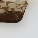 Coach Signature Accessory Pouch Canvas Beige Silver Auth 189969A-9
